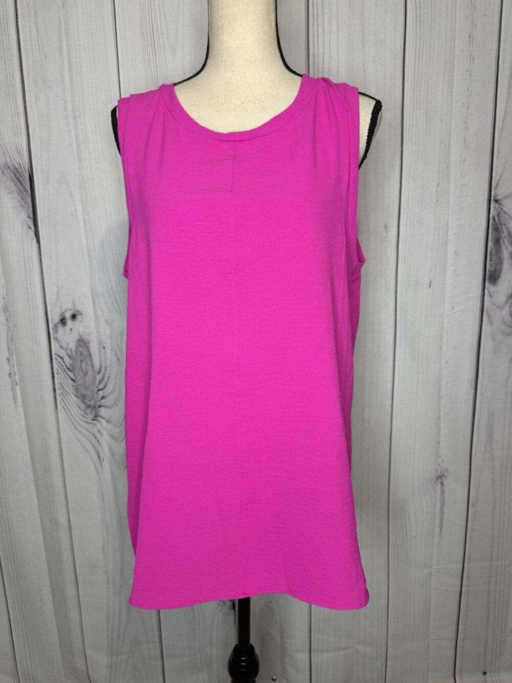 Cotton Bleu Hot Pink Scoop Neck Tank Top Sleeveless Sz L Lightweight USA